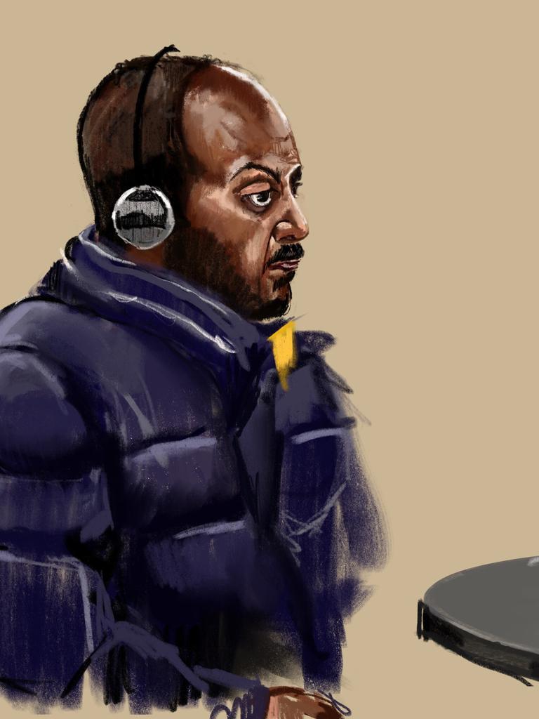 Gerichtsskizze des Eritreers Walid Amanuel Gebreyesus Negash während der Hauptverhandlung im Strafverfahren gegen ihn.