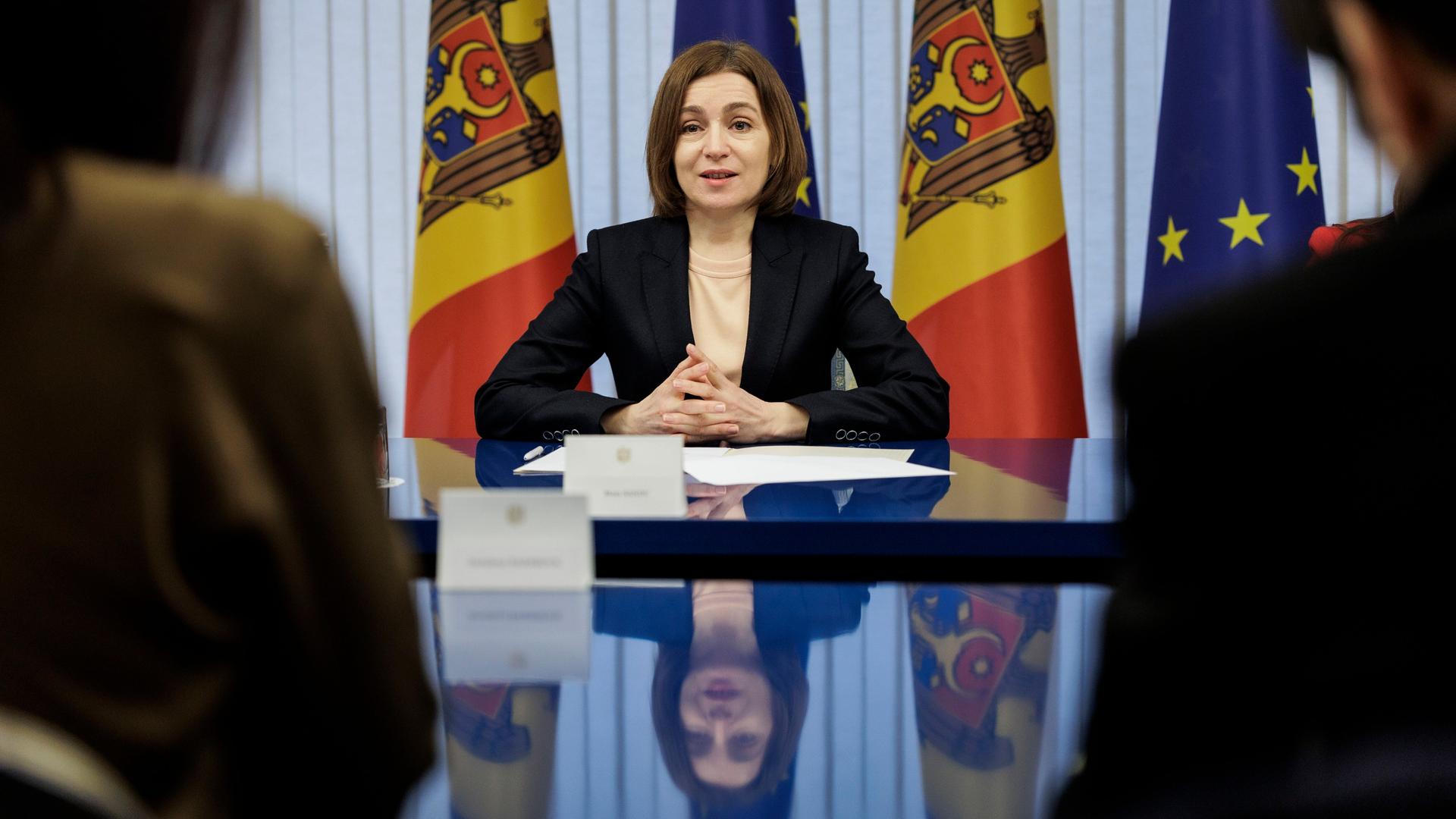 Maia Sandu, Präsidentin der Republik Moldau, in Chisinau, 02.04.2025