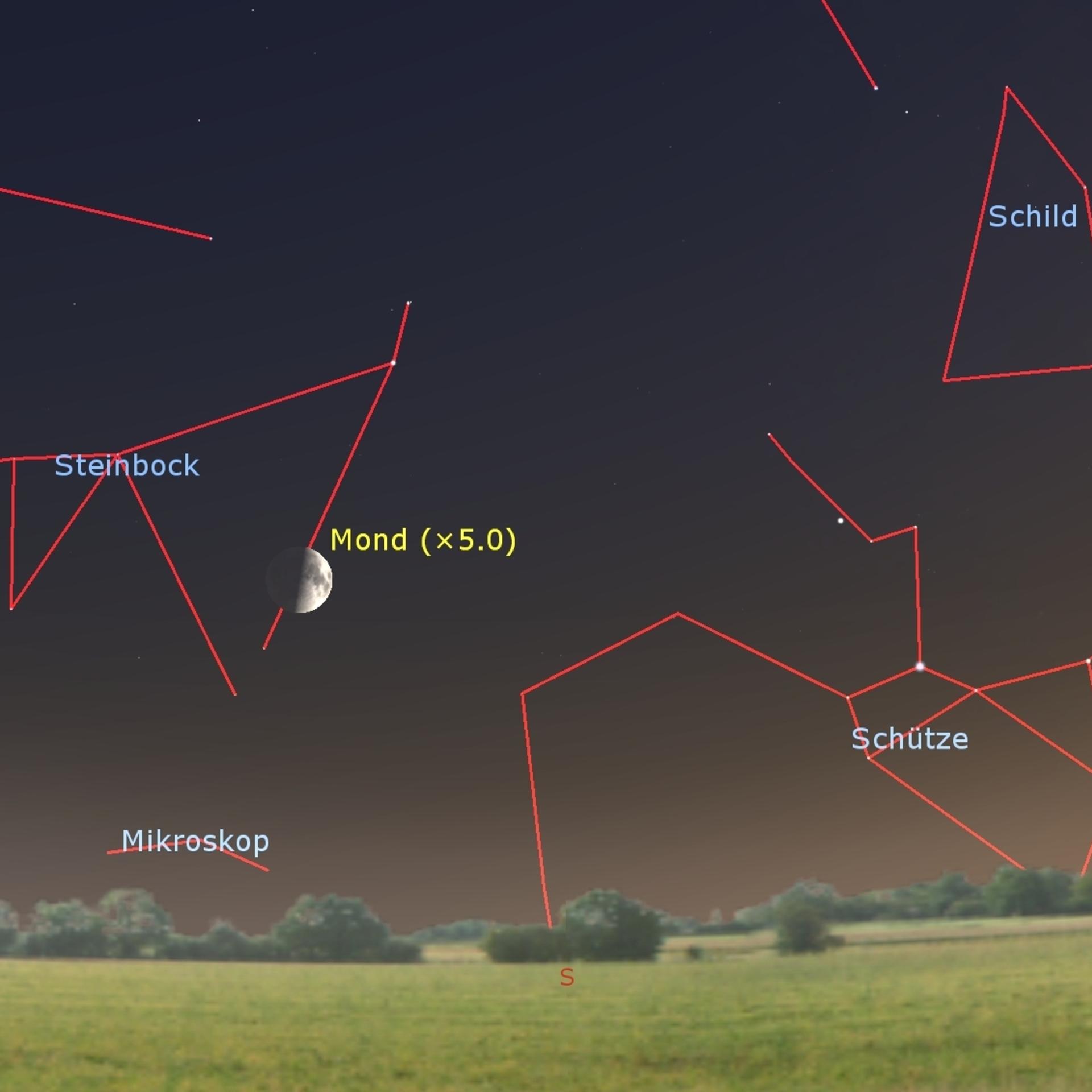 Paradox am Himmel - Der halbe Viertelmond am Abend