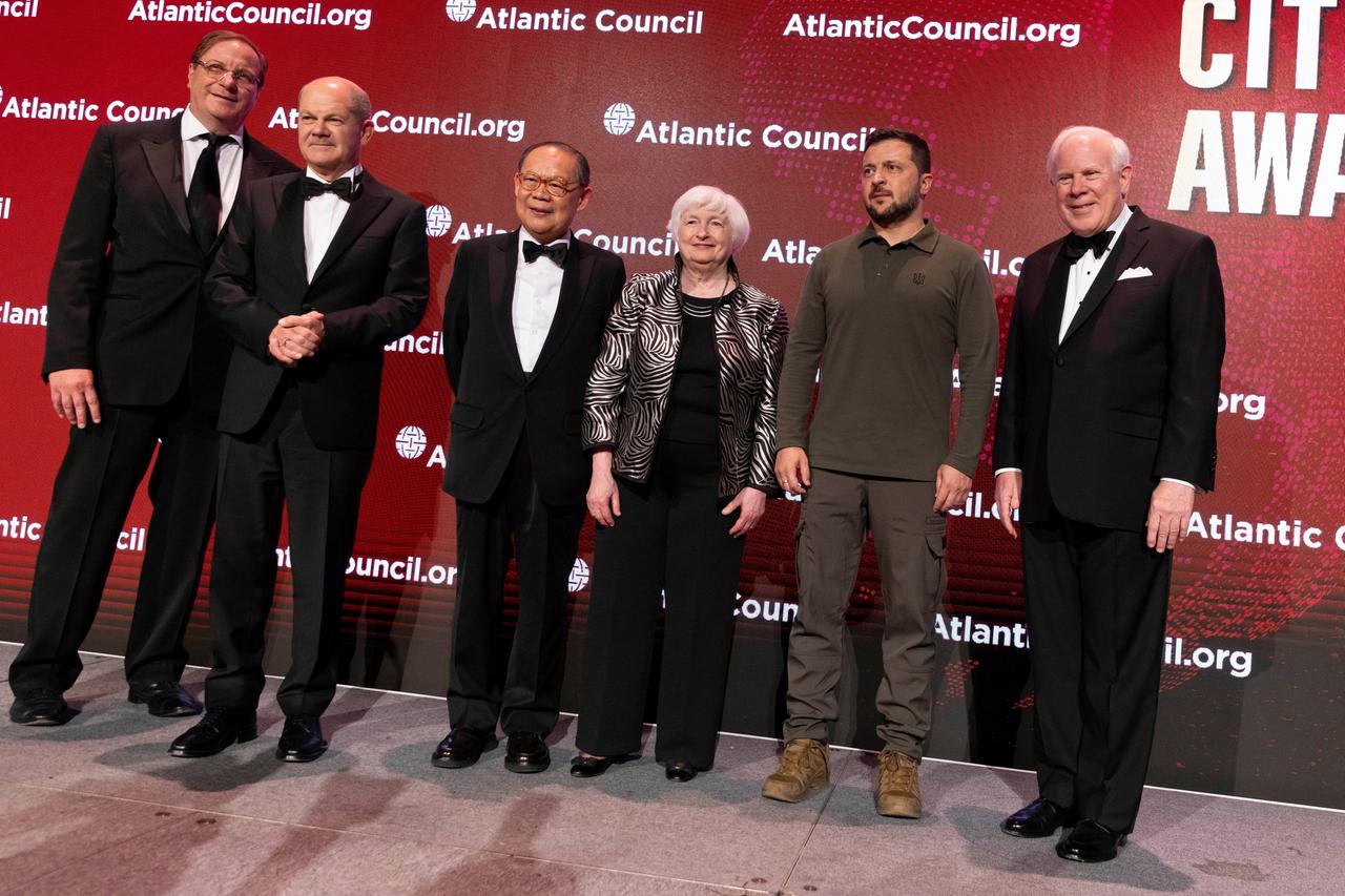 Atlantic Council Global Citizen Awards mit Bundeskanzler Scholz, US-Finazministerin Yellen und dem ukrainischen Präsidenten Selenskyj 