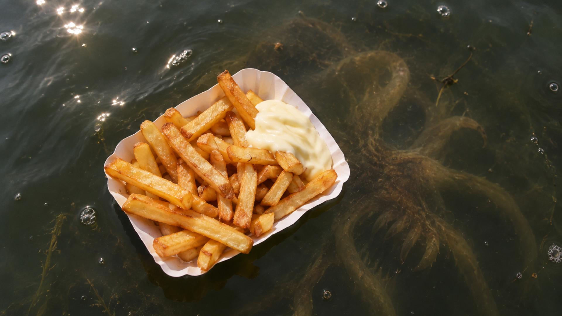 Das Monster vom Tegeler See hat eine Lieblingsspeise: Pommes mit Mayo.

