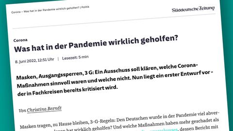 Screenshot des Artikels von Christina Berndt.