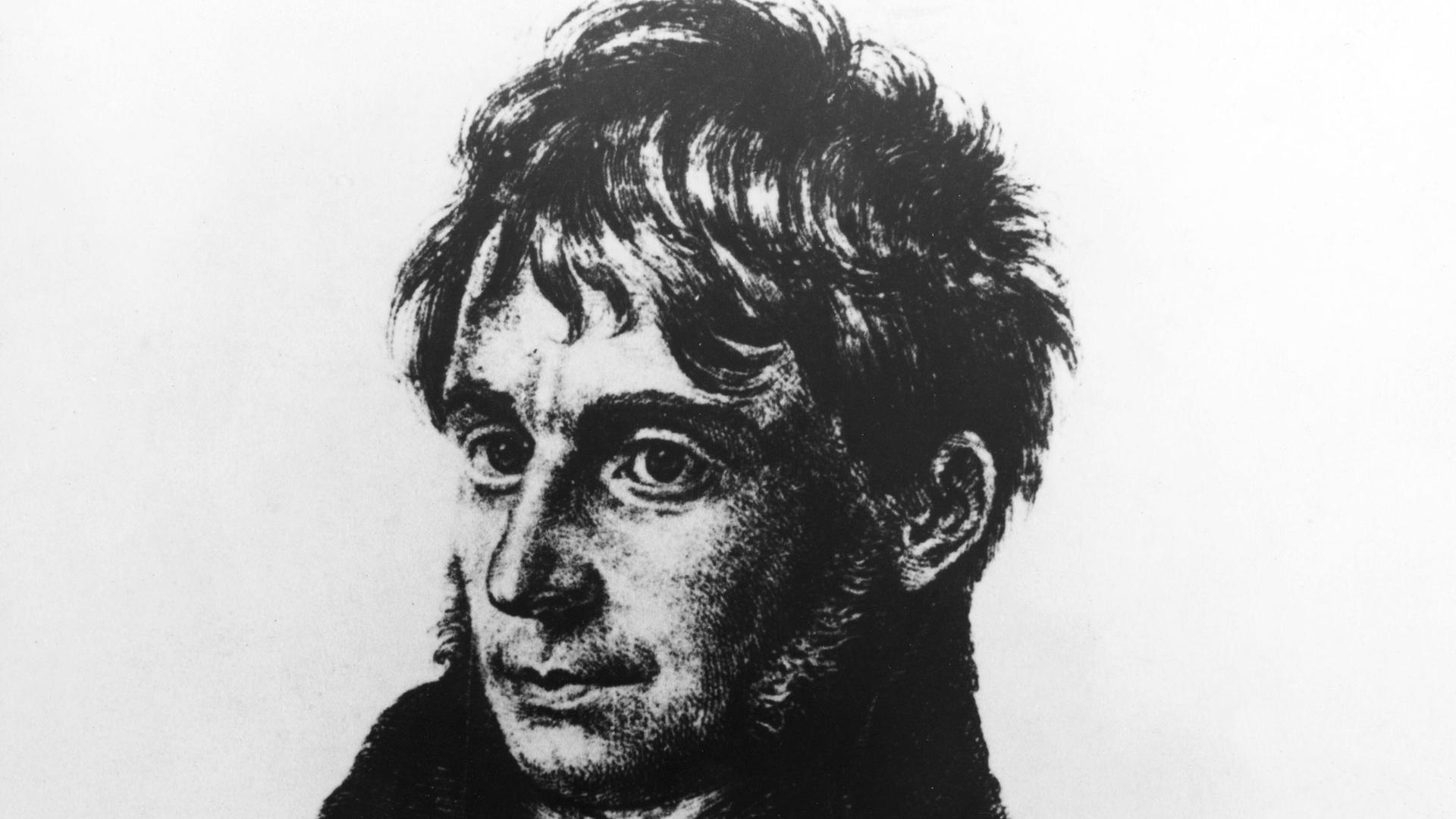 Der katholische Publizist Joseph Görres nach eigener Zeichnung