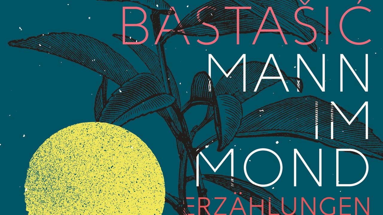 Das Cover des Buchs „Mann im Mond“ von Lana Bastašić zeigt eine Illustration einer Planze vor einem nächtlichen Himmel mit drei Monden.