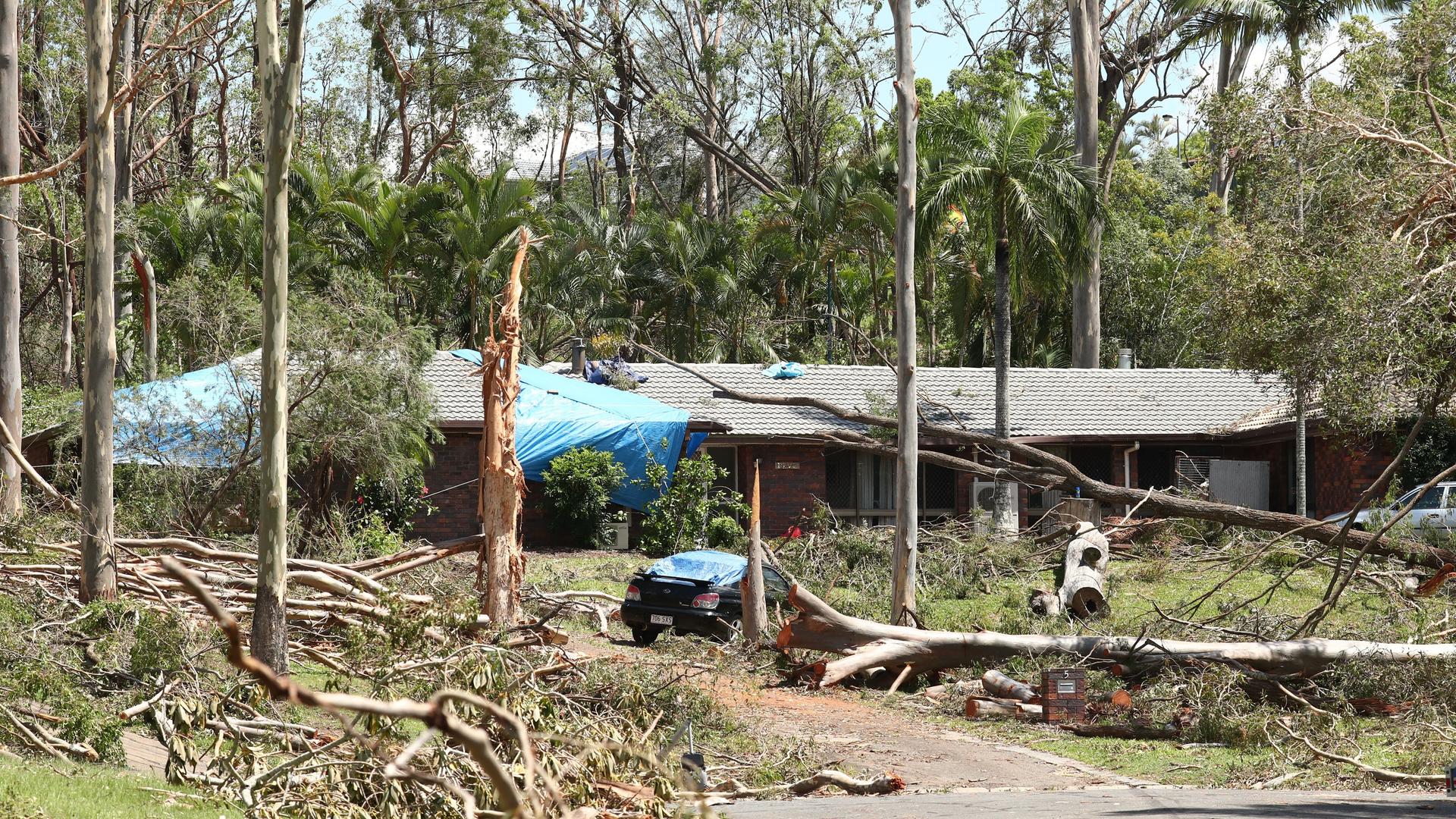 Australien, Goldküste: Sturmschäden in Oxenford an der Gold Coast, Queensland. Die Stürme, die Queensland verwüsteten, haben seit dem ersten Weihnachtstag mehrere Menschenleben gefordert. Australien, Goldküste: Sturmschäden in Oxenford an der Gold Coast, Queensland. Die Stürme, die Queensland verwüsteten, haben seit dem ersten Weihnachtstag mehrere Menschenleben gefordert.