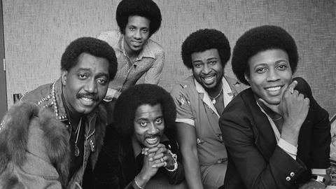 Die US-Soulband The Temptation: Im Bild zu sehen sind die Bandmitglieder Otis Williams, Melvin Franklin, Glenn Beonard, Richard Street und Dennis Edwards.