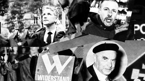 Collage der Episodenbilder zur Serie Doku-Serie „Deutsches Denken“.