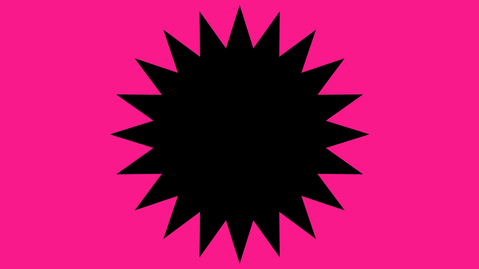 Die Grafik zeigt einen schwarzen Stern auf einem pinken Rechteck.