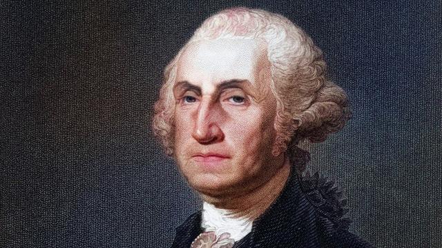 Porträt von George Washington, restaurierte Reproduktion von einer Vorlage aus dem 19. Jahrhundert