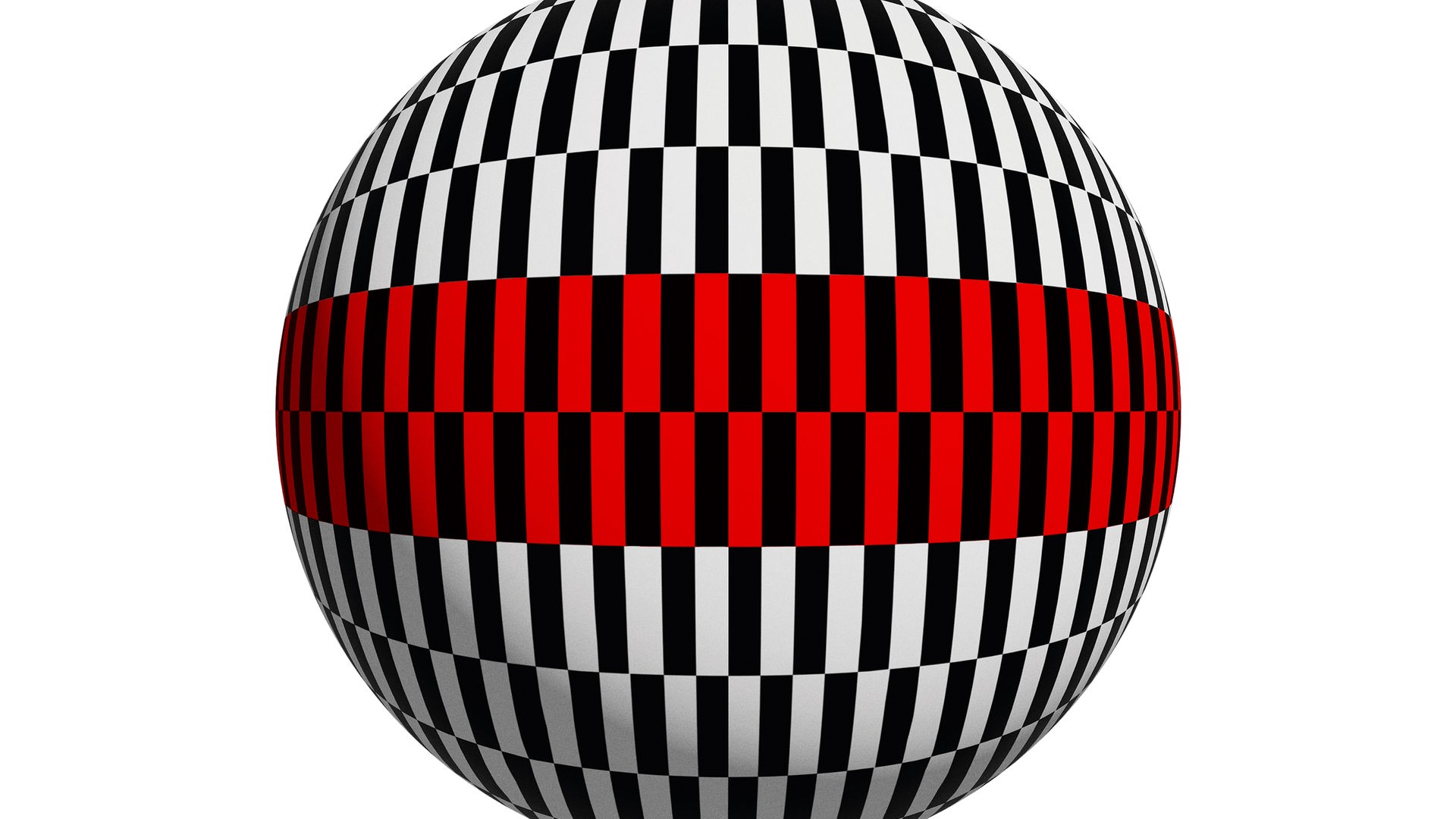 Illustration einer schwarz-weiß-roten 3D-Kugel vor weißem Hintergrund Illustration einer schwarz-weiß-roten 3D-Kugel vor weißem Hintergrund