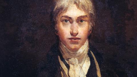 William Turner ist als junger Mann in einem Selbstporträt in Öl zu sehen