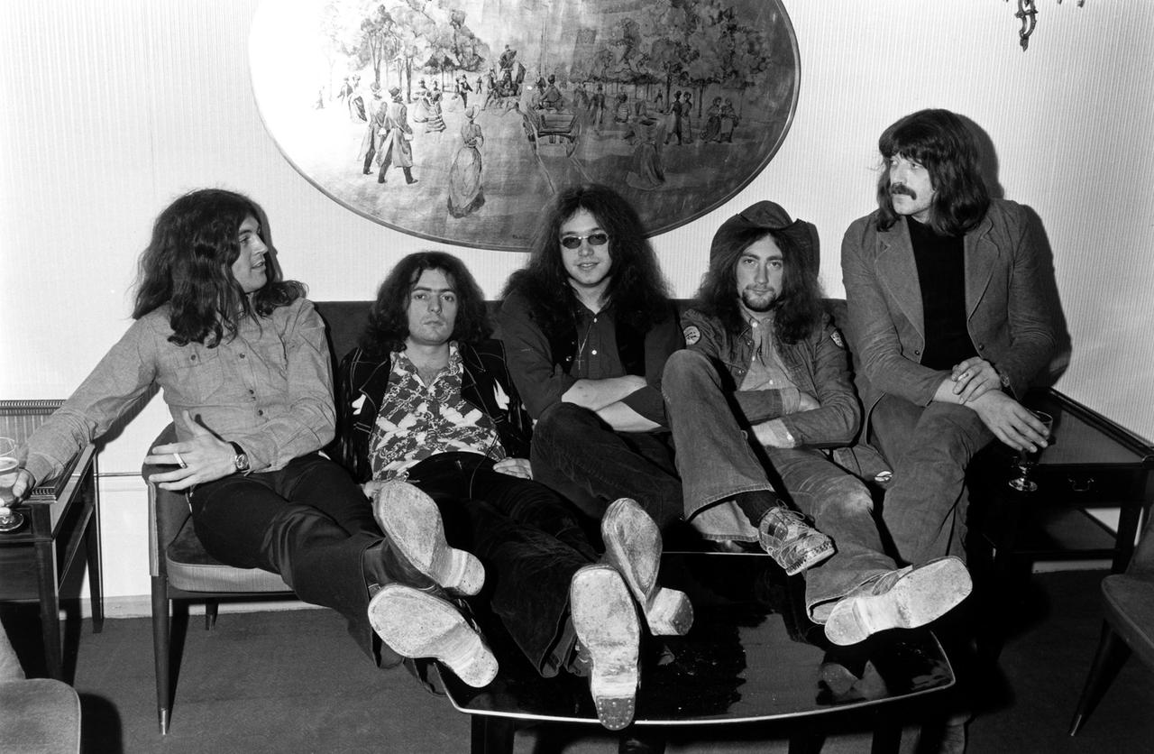 Deep Purple im März 1972 in einem Hotel in Kopenhagen.