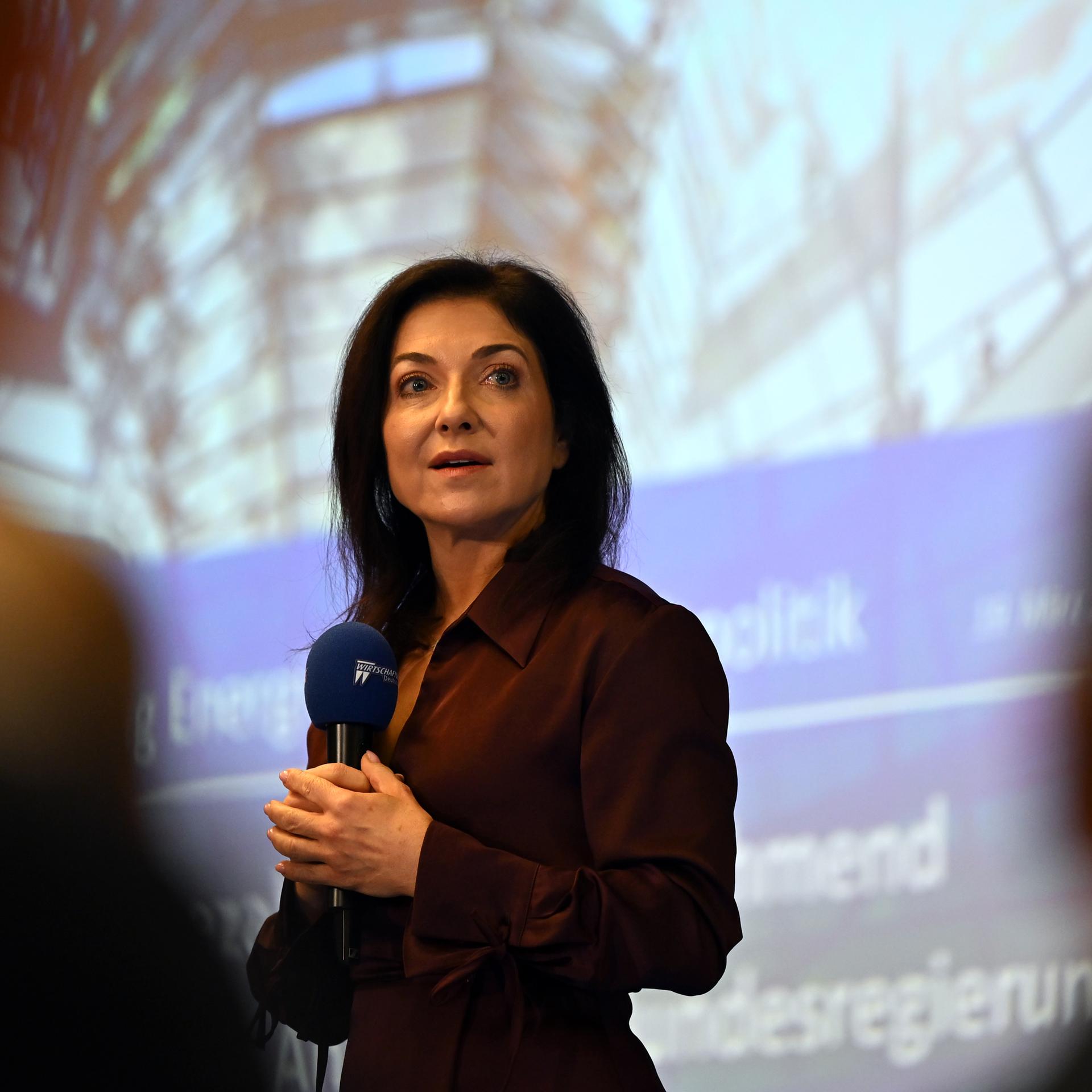 Katherina Reiche (CDU), Bundesministerin für Wirtschaft und Energie, spricht bei der Klausurtagung des CDU-Wirtschaftsrats.