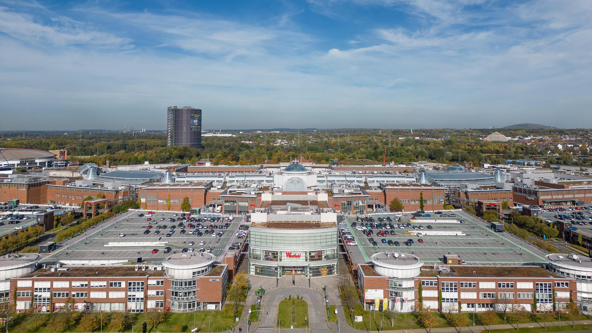 Blick auf das Gelände des Einkaufszentrums Westfield Centro in Oberhausen
