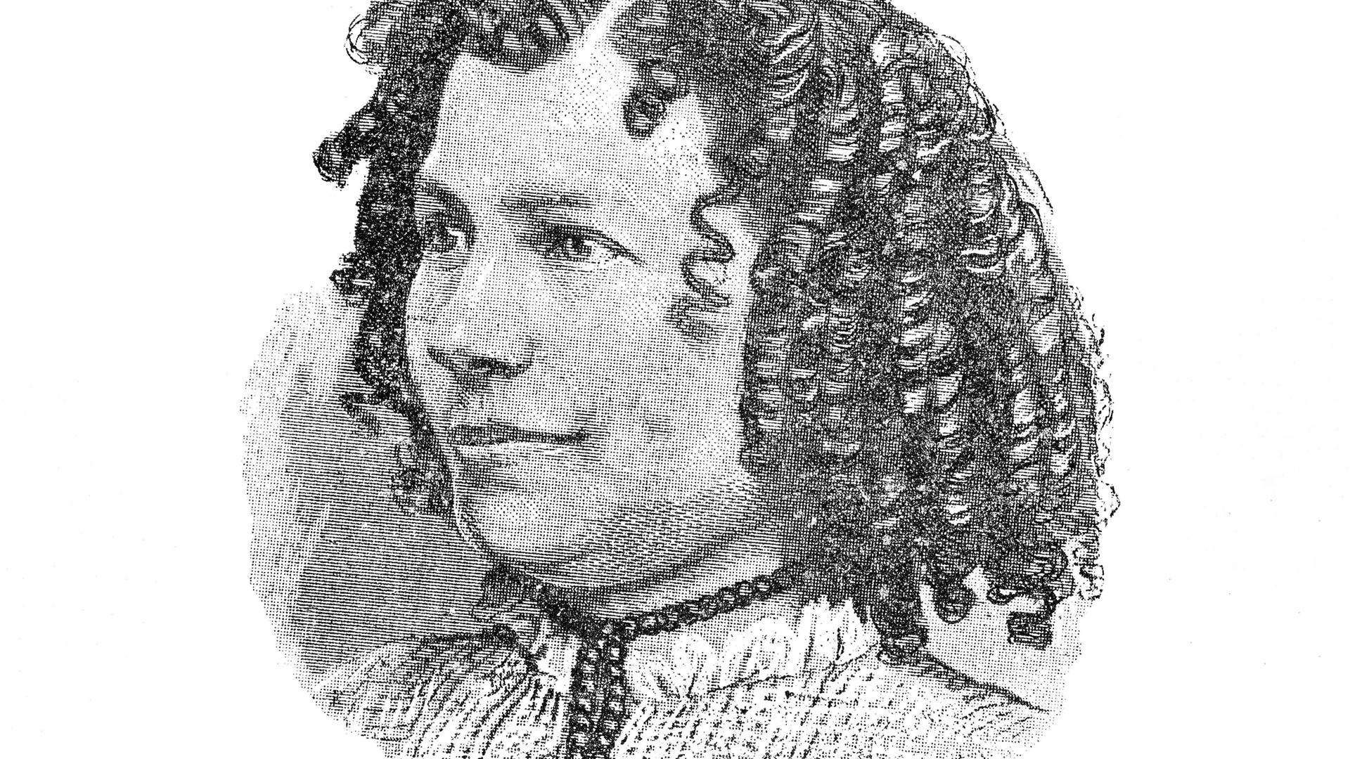 Schwarz-Weiß-Zeichnung von Eugenie John Schwarz-Weiß-Zeichnung von Eugenie John