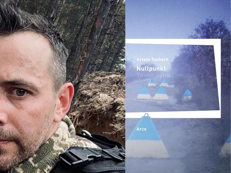 Artem Tschech: "Nullpunkt"
Zu sehen sind der Autor und das Buchcover
