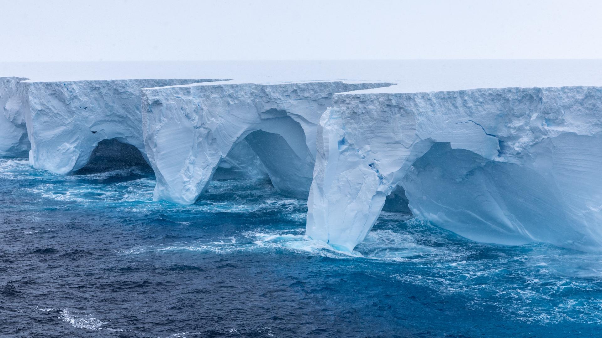 Teile des Eisbergs A23a, aufgenommen von einer Expedition am 19. Januar 2024.