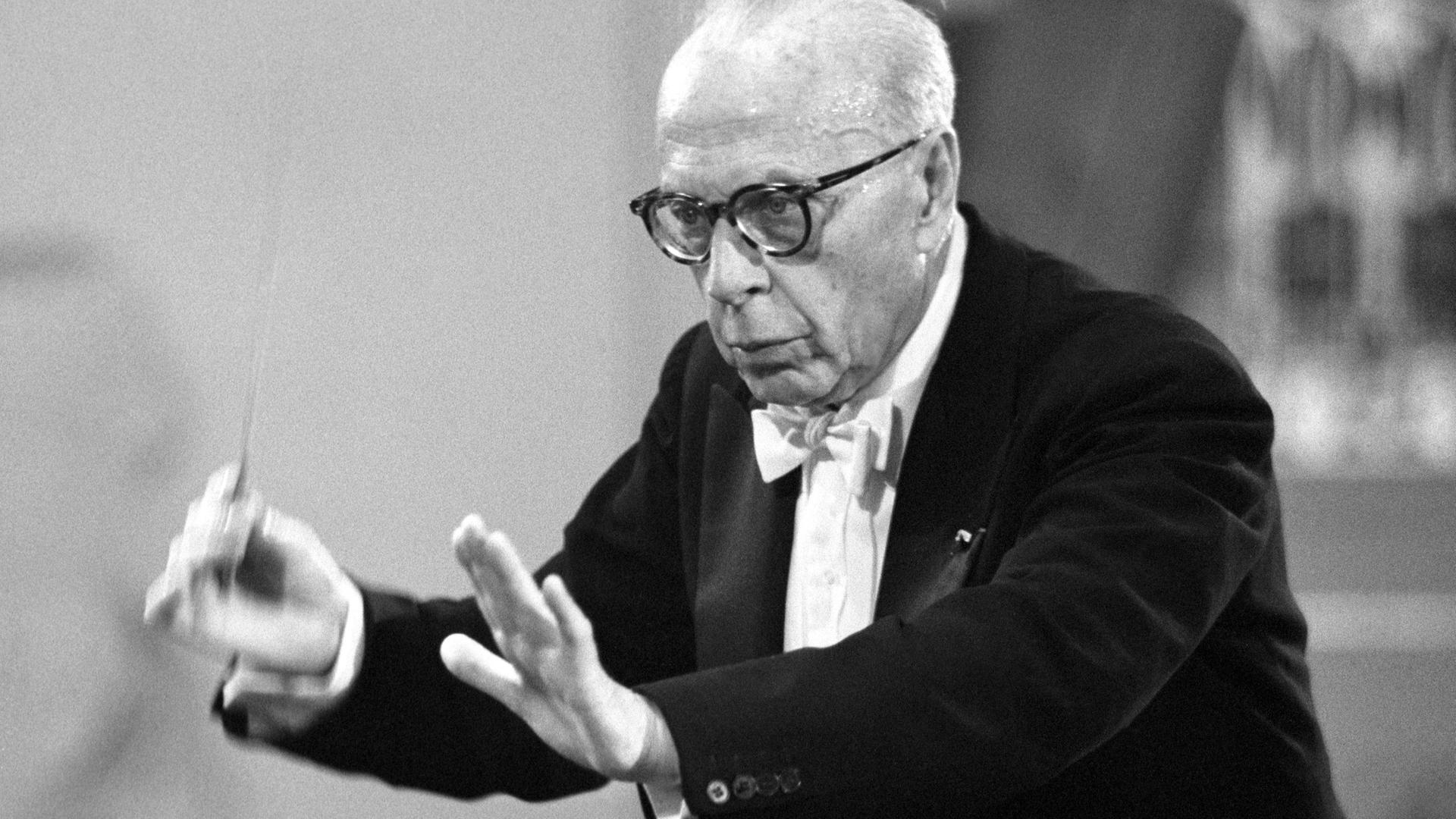 Dirigent George Szell in Prag, Aufnahme von 1965