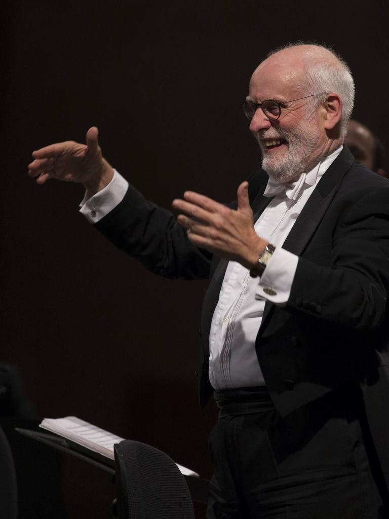 Ton Koopman dirigiert im August 2016 das Amsterdam Baroque Ensemble beim Rheingau-Festival.