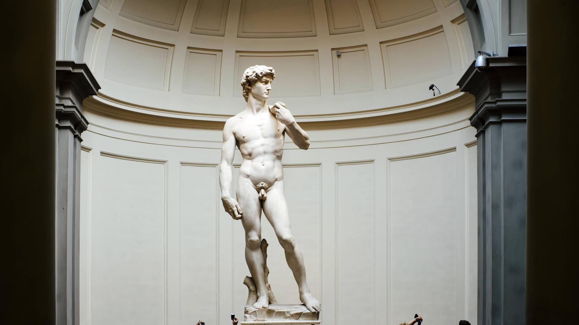 Michelangelos David in der Galleria dell'Accademia in Florenz.