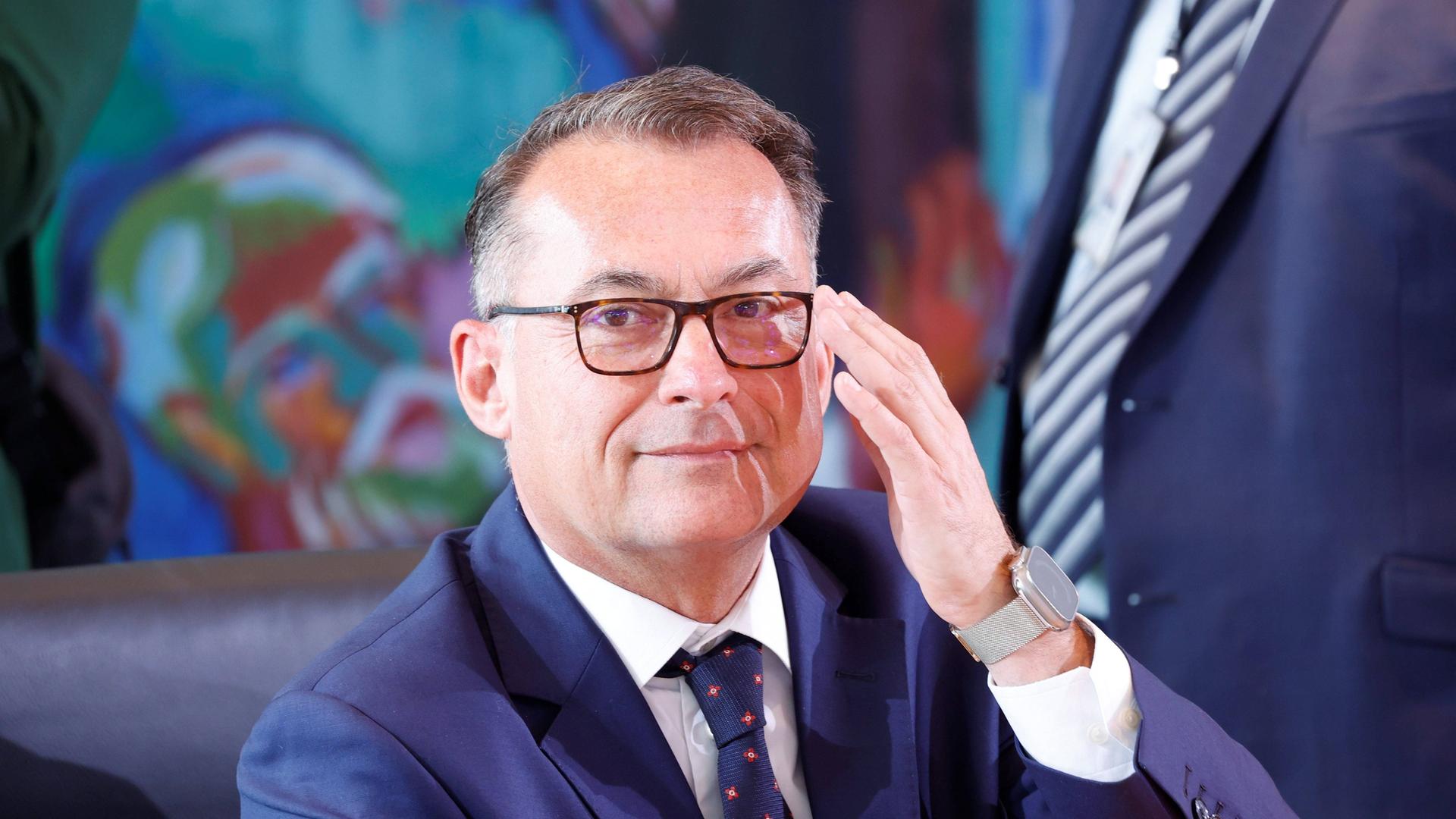 Dr. Joachim Nagel, Präsident der Deutschen Bundesbank bei eine Kabinettssitzung im Bundeskanzleramt. 