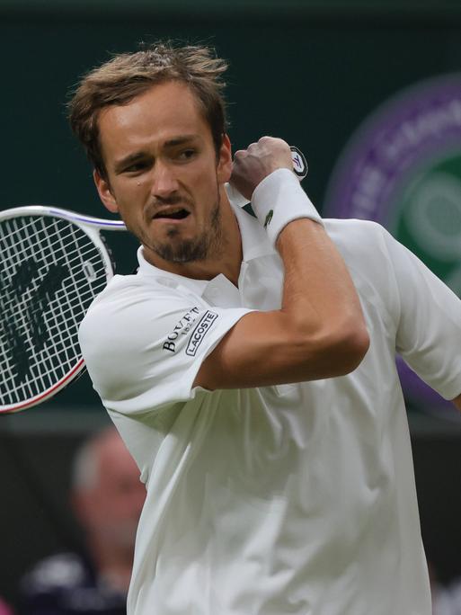 Der Russe Daniil Medvedev beim Tennis-Turnier in Wimbledon im Jahr 2021.