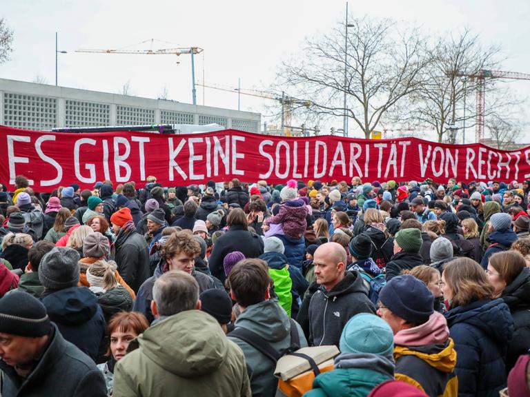 Demonstration gegen Rechts am 1. Februar 2025 in Leipzig.