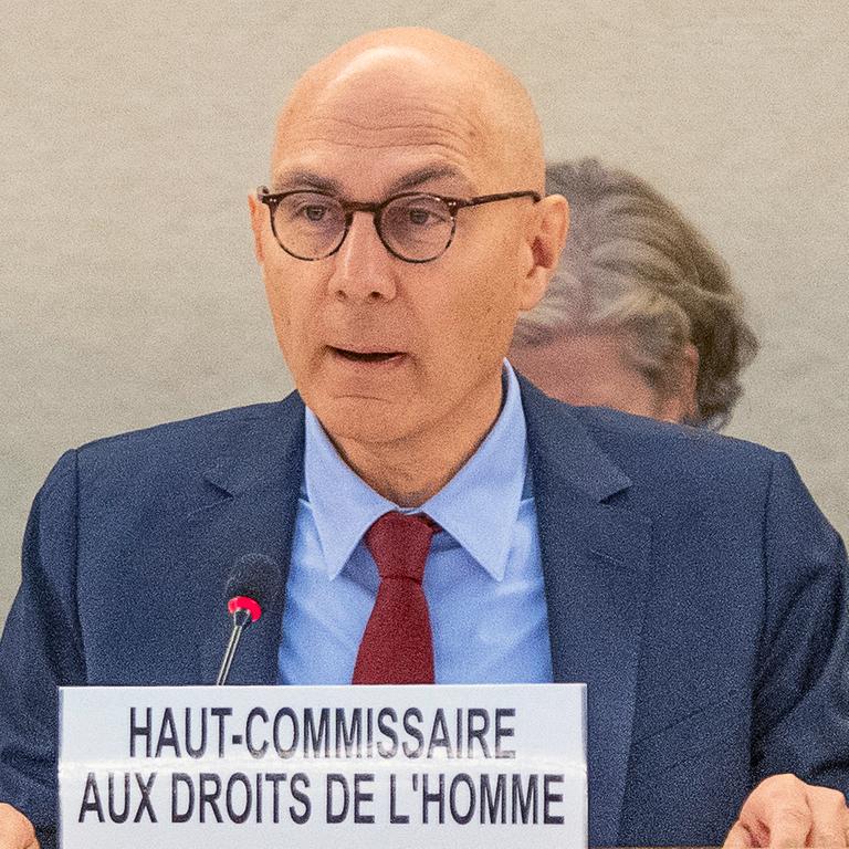 Volker Türk, Hoher Kommissar der Vereinten Nationen für Menschenrechte, spricht bei der 59. Sitzung des UN-Menschenrechtsrats in Genf. 