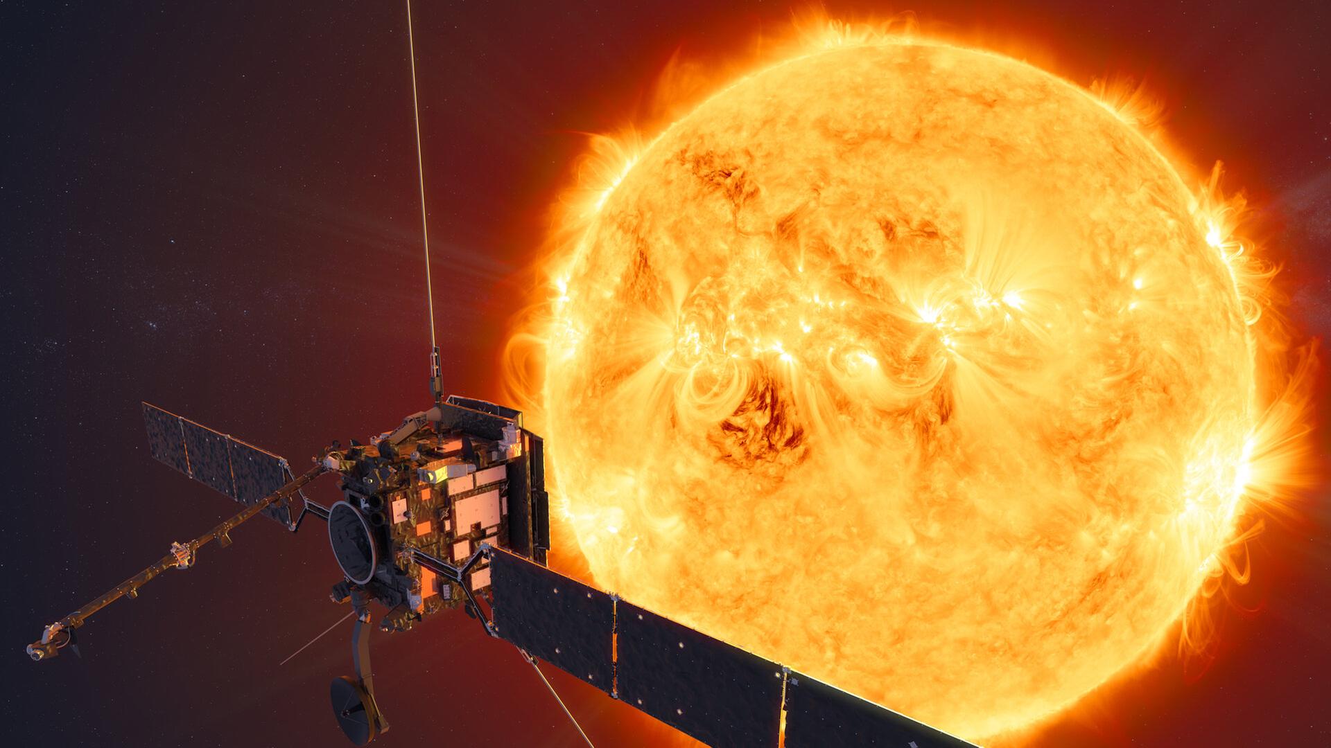 Solar Orbiter bei der Beobachtung der Sonne (Illustration) 