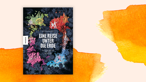 Das Buchcover von "Eine Reise unter die Erde" zeigt verschiedene Comicfiguren, die sich durch den Boden bewegen.