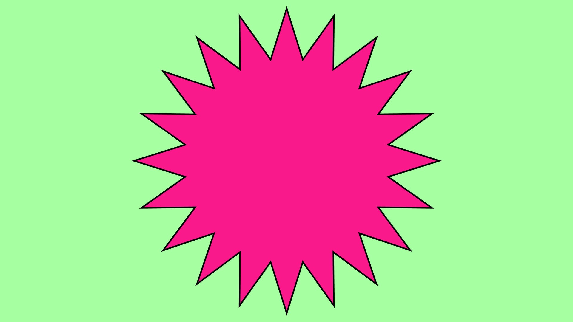 Die Grafik zeigt einen pinken Stern auf einem grünen Rechteck.