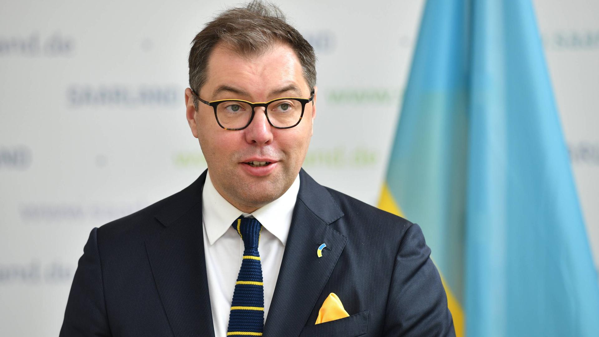 Der ukrainische Botschafter, Oleksii Makeiev, bei einem Besuch in Saarbrücken.