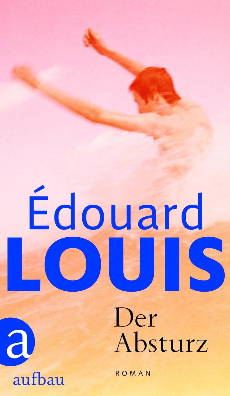 Auf dem Buchcover des Romans "Der Absturz" von Édouard Louis ist ein Mann zu sehen, der von einer Welle von Wasser umgeworfen wird. Auf dem Buchcover des Romans "Der Absturz" von Édouard Louis ist ein Mann zu sehen, der von einer Welle von Wasser umgeworfen wird.