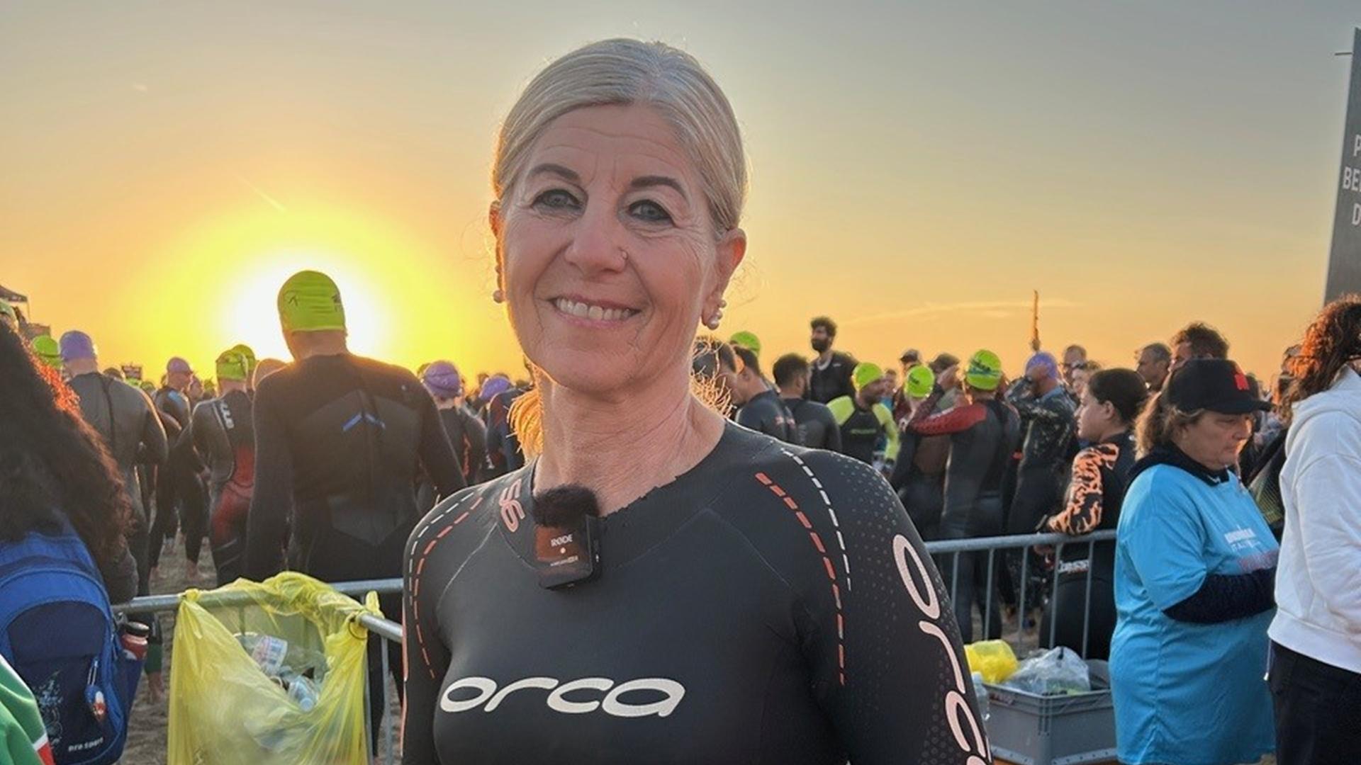 Anke Korn kurz vor dem Start des Ironman am Strand von Cervia (Italien) Anke Korn kurz vor dem Start des Ironman am Strand von Cervia (Italien)