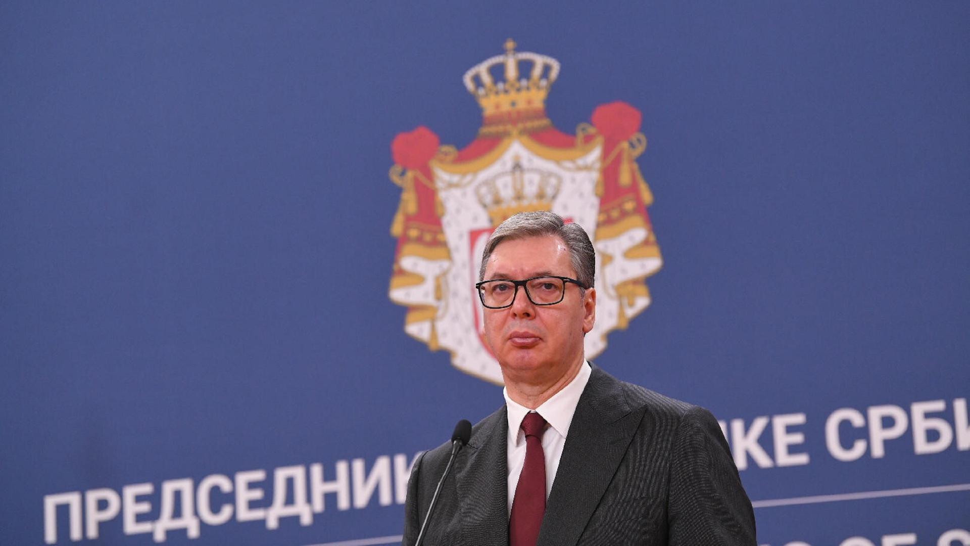 Der serbische Präsident Aleksandar Vucic Der serbische Präsident Aleksandar Vucic
