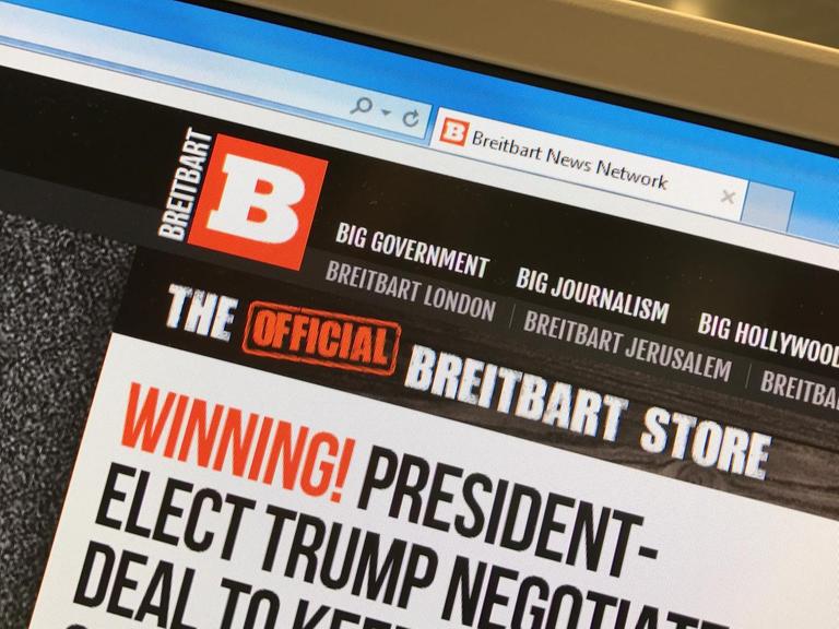 Aufnahme der Internet-Seite "Breitbart News" am 30.11.2016.