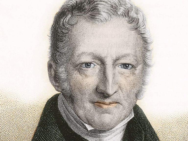 Porträt des britischen Ökonomen Thomas Robert Malthus (1766-1834)