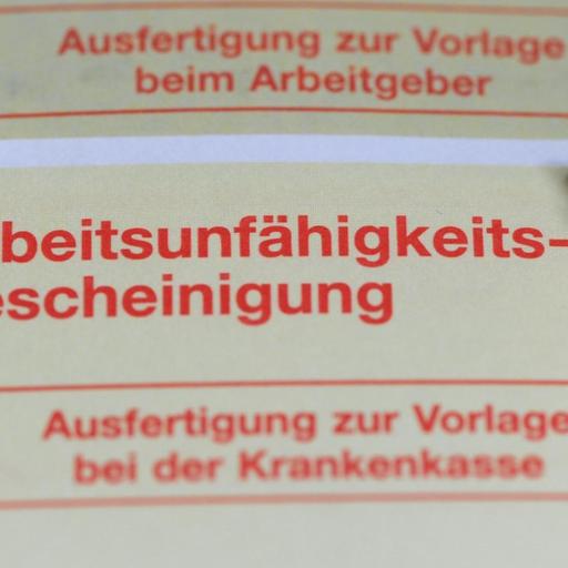 Eine Arbeitsunfähigkeitsbescheinigung zur Vorlage bei der Krankenkasse.
