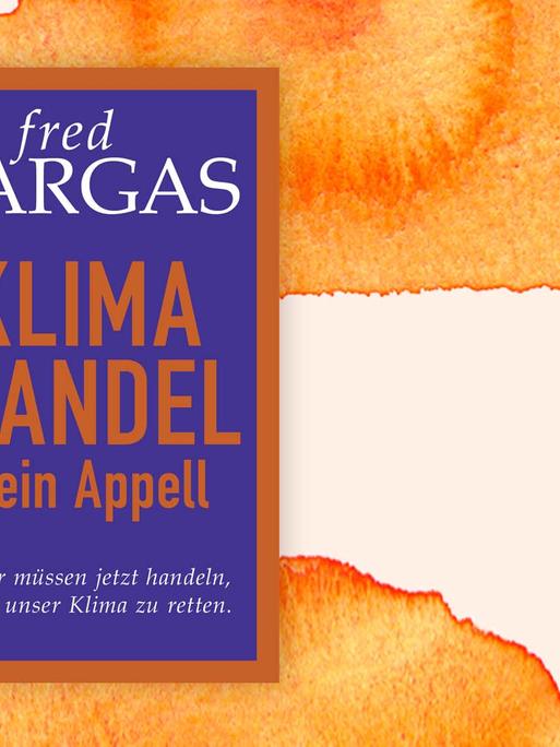 Das Cover des Buches "Klimawandel" auf orangefarbenem Pastell-Hintergrund.