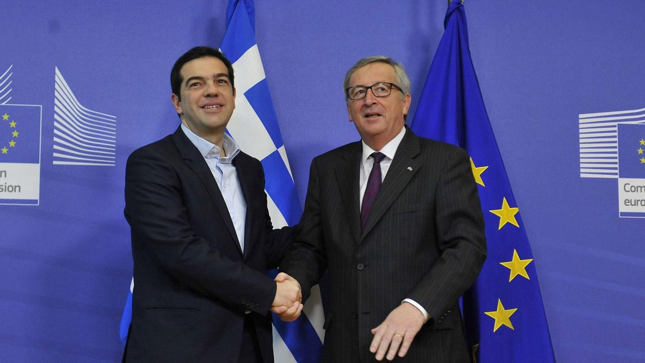 Griechenlands Ministerpräsident Tsipras und EU-Kommissionspräsident Juncker.