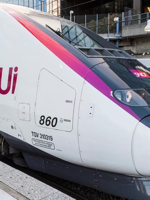Ein Zug des französischen Bahnkonzerns SNCF mit dem Logo «InOui».