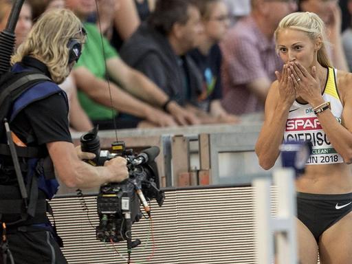 Kristin Gierisch im Dreisprung-Finale der Frauen bei den European Championships 2018 am 10.08.2018.