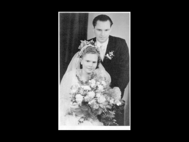 Heinz und Brigitte Baumbach. Hochzeitsfoto, August 1950