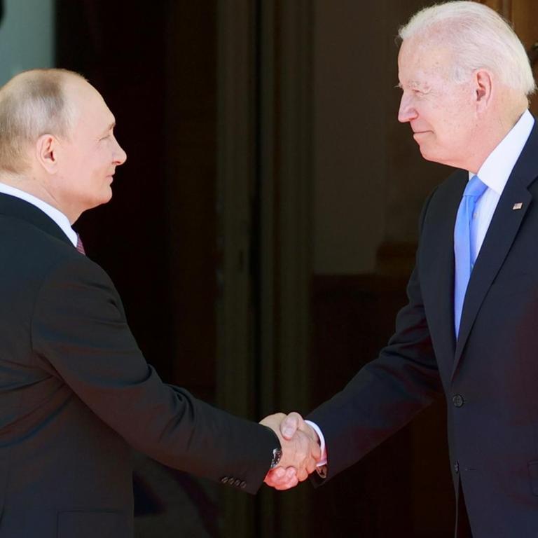 US-Präsident Joe Biden und Russlands Präsident Wladimir Putin während ihres Treffens in Genf am 16. Juni 2021.