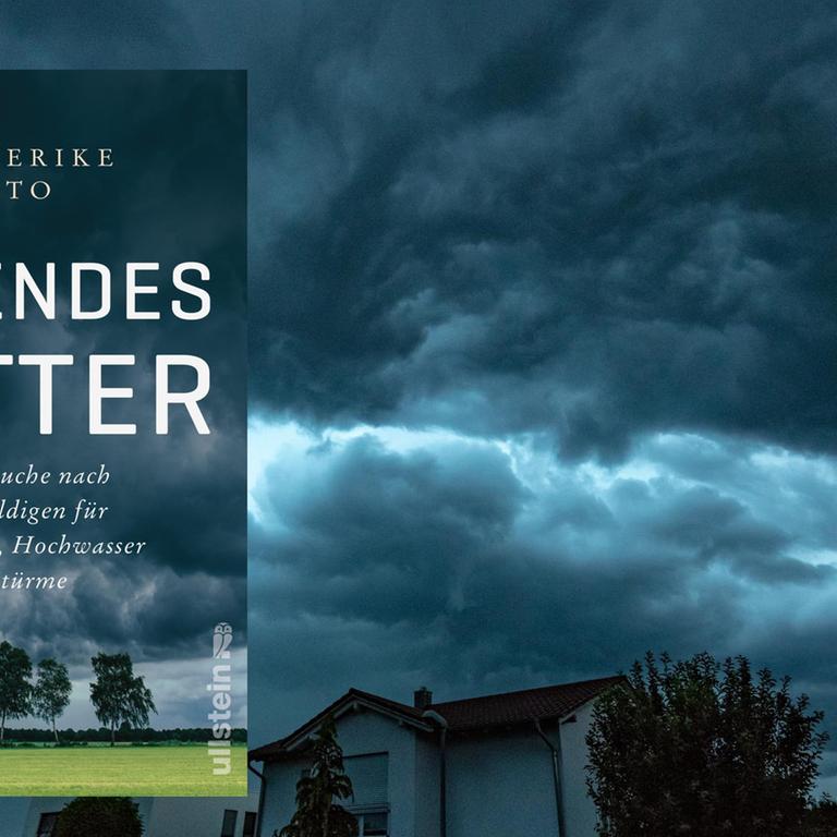 Cover des Sachbuchs 'Wütendes Wetter' vor wolkenverhangenem Himmel