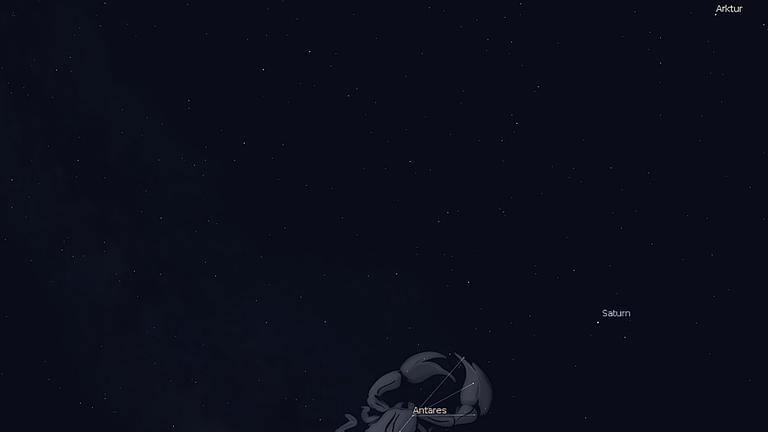 Antares markiert den Kopf des Skorpions