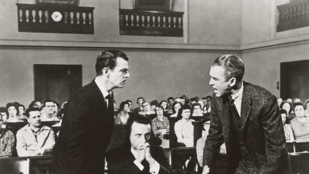 James Stewart (rechts) in "Anatomie eines Mordes" (1959)

