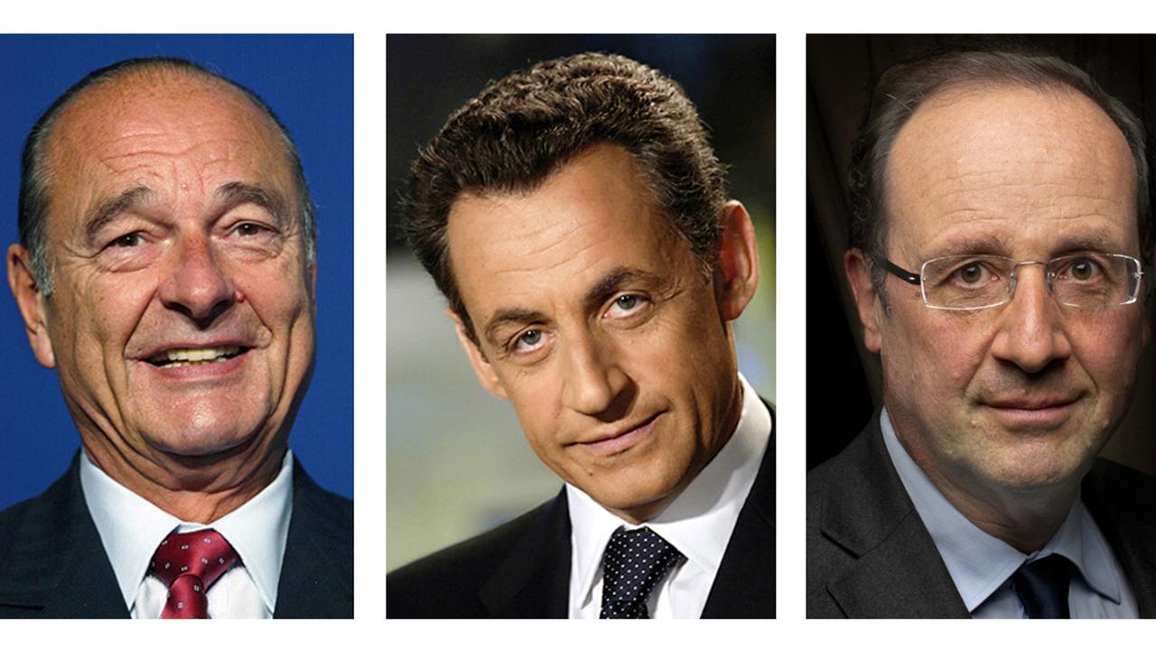 Die französischen Präsidenten Chirac, Sarkozy und Hollande