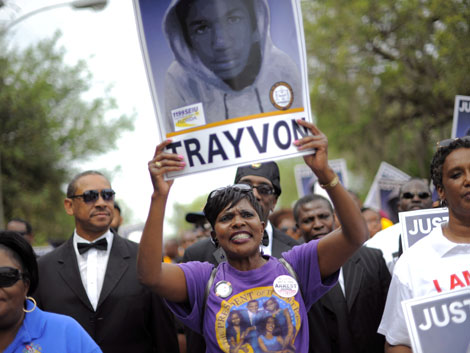 Demonstrationen für die Festnahme des Todesschützen von Trayvon Martin in Florida