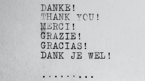 Das Wort "Danke" in verschiedenen Sprachen. (Symbolfoto)